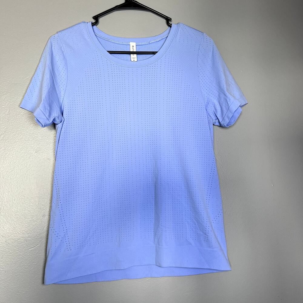 ✨Athleta Women’s Top M Lavender Short Sleeve Perforated Activewear Workout Shirt